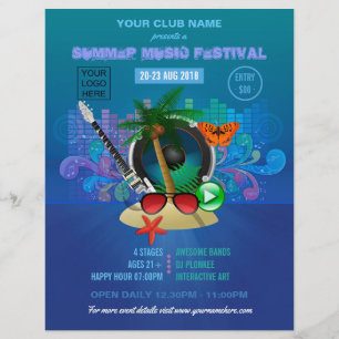 Flyer invitación de fiesta de verano en la playa con fot
