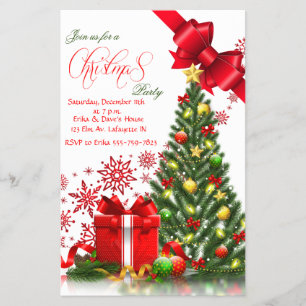 Flyer invitación de fiesta en el árbol de Navidad