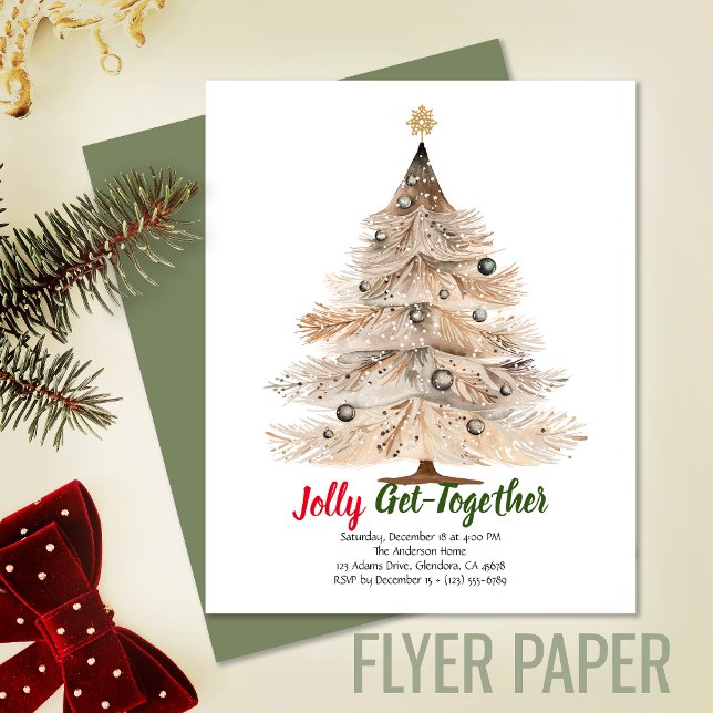 Flyer Invitación de fiesta para el Árbol de Navidad (Exceptional value: budget-friendly Christmas invitation for memorable events and cost saving!)