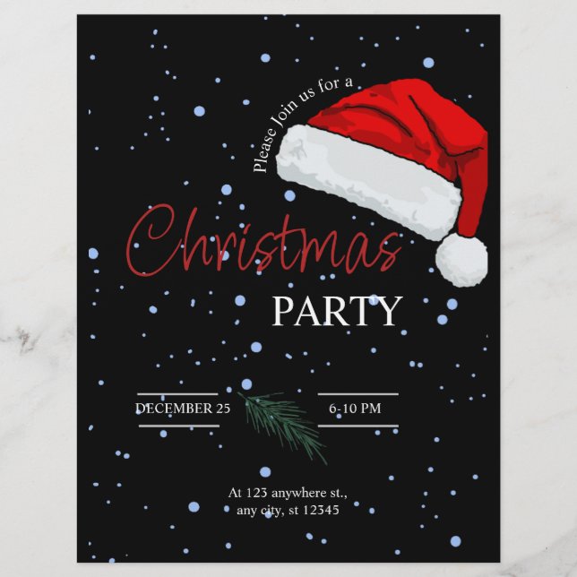 Flyer Invitación de fiesta para Navidades familiares sim (Frente)