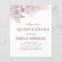 Invitación de fiesta QUINCEAÑERA Boho Chic económi