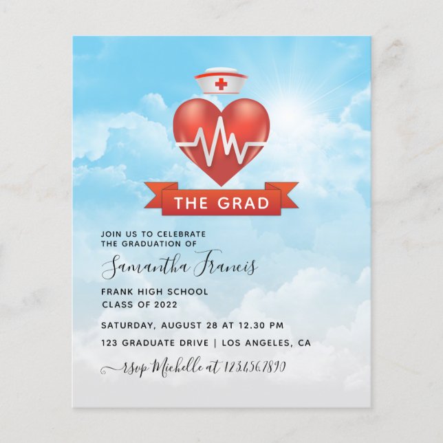 Flyer Invitación de foto para fiesta de graduación con t (Frente)