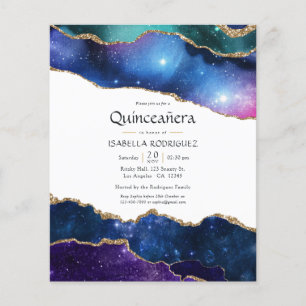 Flyer Invitación de Galaxy Agate Quinceañera