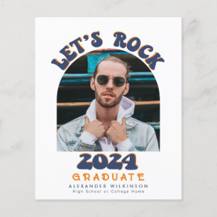 Flyer INVITACIÓN de GRAD con guión de retro Groovy para