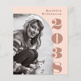 Flyer Invitación de Grado de Arco Rosado Moderno de Pres