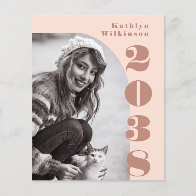 Flyer Invitación de Grado de Arco Rosado Moderno de Pres (Frente)