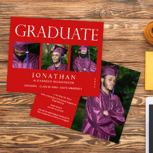 Flyer Invitación de Graduación de Foto de Budget Modern