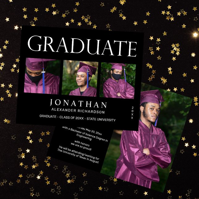 Flyer Invitación de Graduación de Foto de Budget Modern  (Subido por el creador)