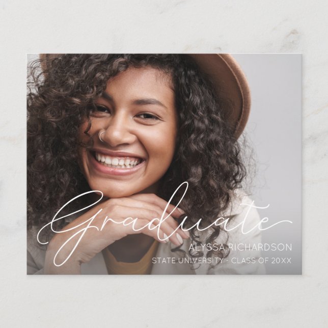 Flyer Invitación de Graduación de Foto de Mod de Script  (Frente)