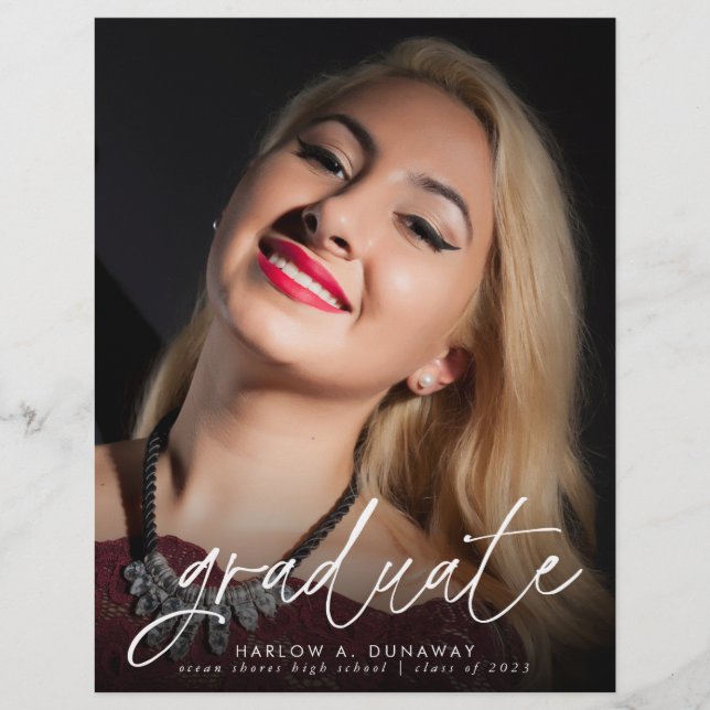 Flyer Invitación de Graduación de Fotografía con Guión d (Frente)