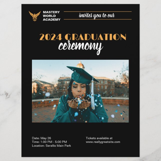 Flyer Invitación de Graduación Invitación a Graduado Sup (Frente)