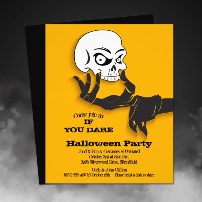 Flyer Invitación de Halloween con cráneo de Crepúsculo p (Printed on affordable THIN 80 lb flyer paper - heavier paper available in our collection.)