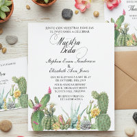 Invitación de Jardín de Cactus de Nochebuena Sucul