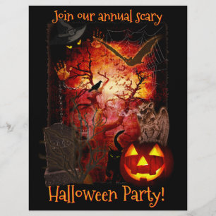 Flyer Invitación de la fiesta de Halloween con miedo
