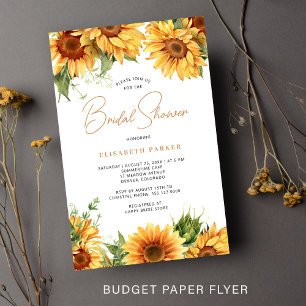 Flyer Invitación de lluvia de regalos para la novia flor