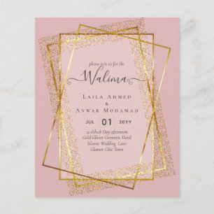 Flyer Invitación de marco de oro para el Boda musulmán W
