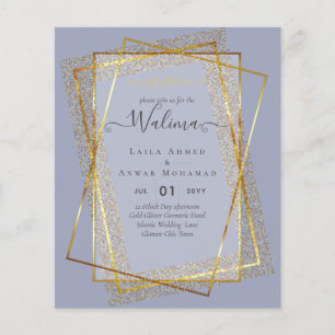 Flyer Invitación de marco de oro para el Boda musulmán W