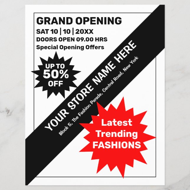 Flyer Invitación de marketing de apertura de tienda (Frente)