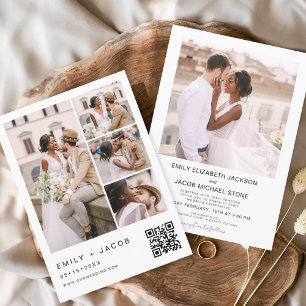 Flyer Invitación de matrimonio de código QR de presupues