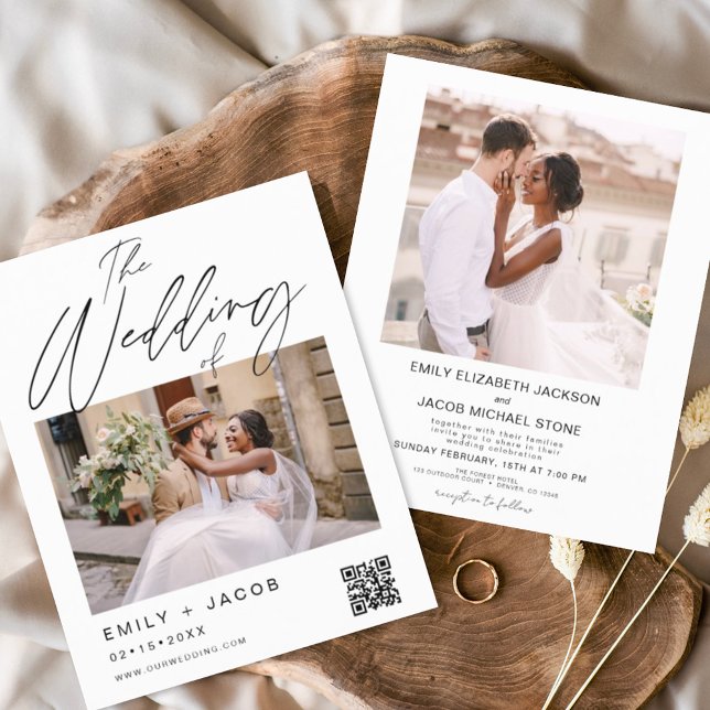 Flyer Invitación de matrimonio de código QR de presupues (Subido por el creador)