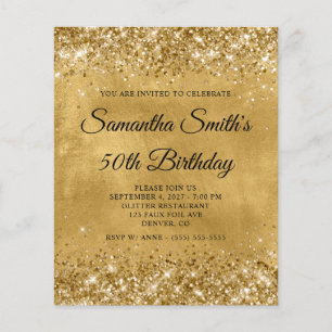 Flyer Invitación de monograma elegante para 50 cumpleaño
