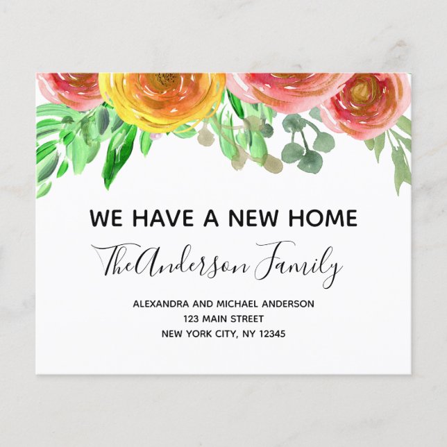 Flyer Invitación de movimiento de presupuesto Floral Rub (Frente)