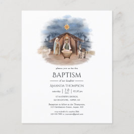 Flyer Invitación de Navidad religiosa Natividad Bautismo