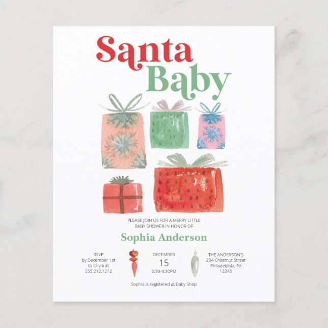 Flyer Invitación de Navidades de Retro Presupuestario Sa (Frente)