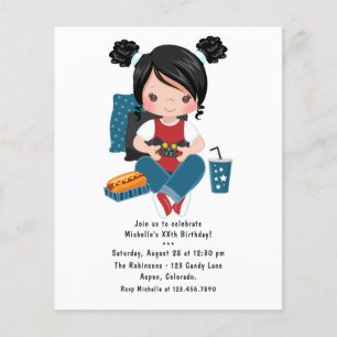 Flyer Invitación de Noche de Juegos de Chicas Videojuego
