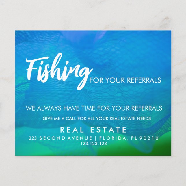 Flyer invitación de pesca inmobiliaria (Frente)