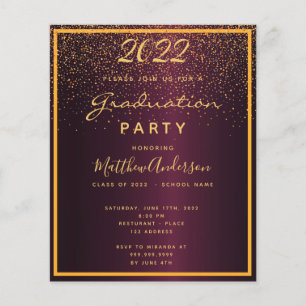 Flyer Invitación de presupuesto burdeos para fiesta de g