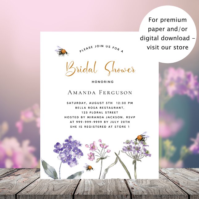 Flyer Invitación de presupuesto de Bridal Shower (Subido por el creador)