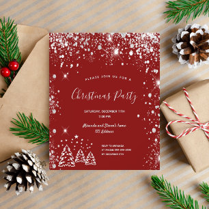 Flyer Invitación de presupuesto de fiesta de Navidad roj