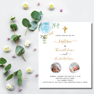 Flyer Invitación de presupuesto de foto floral para niño