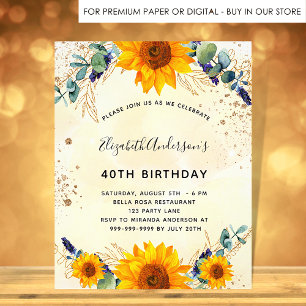 Flyer Invitación de presupuesto de girasol de eucalipto 