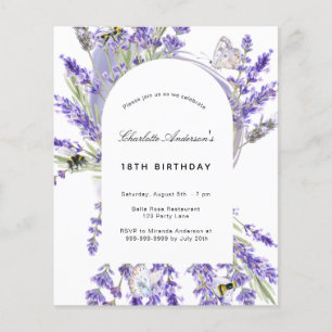 Flyer Invitación de presupuesto de lavanda floral de cum