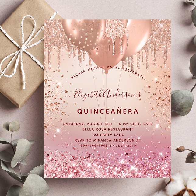 Flyer Invitación de presupuesto de los balones rosados d (Subido por el creador)
