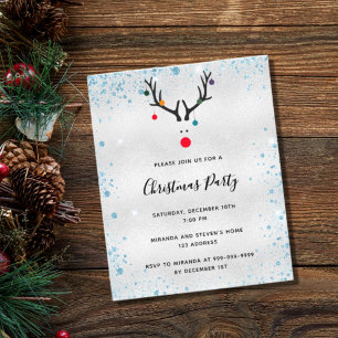 Flyer invitación de presupuesto de plata para fiesta de 