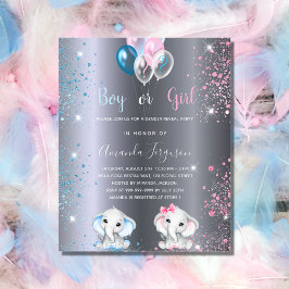 Flyer Invitación de presupuesto de plata para revelar gé