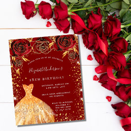 Flyer Invitación de presupuesto de vestido de brillo dor