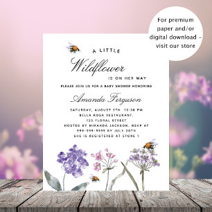 Flyer Invitación de presupuesto de violeta de flor silve