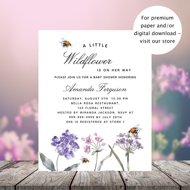 Flyer Invitación de presupuesto de violeta de flor silve (Subido por el creador)