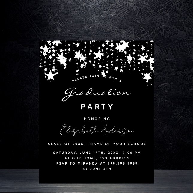 Flyer Invitación de presupuesto en blanco negro del part (Subido por el creador)