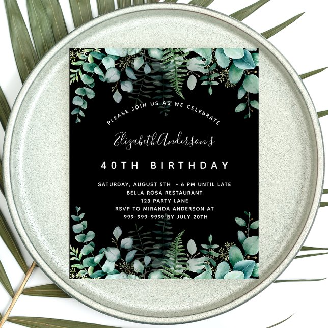 Flyer Invitación de presupuesto negro para el cumpleaños (Subido por el creador)