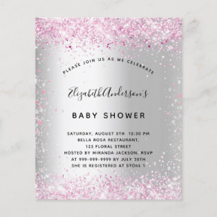 Flyer Invitación de presupuesto para baby shower de niña