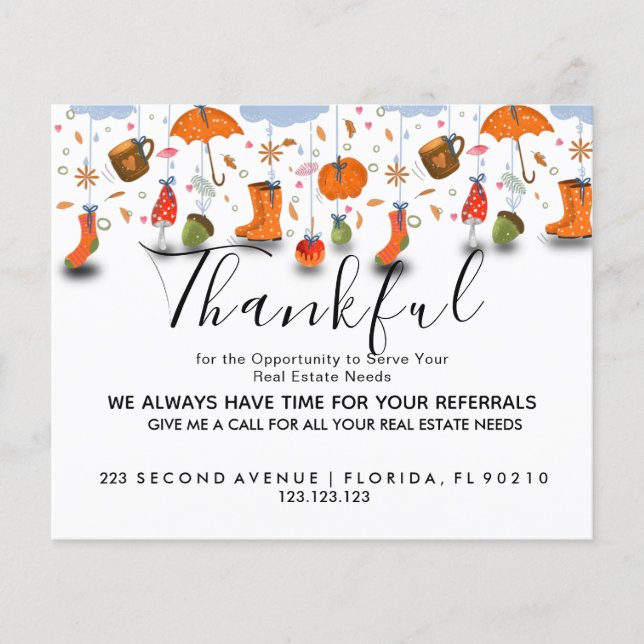 Flyer invitación de remisiones de bienes raíces FALL (Frente)