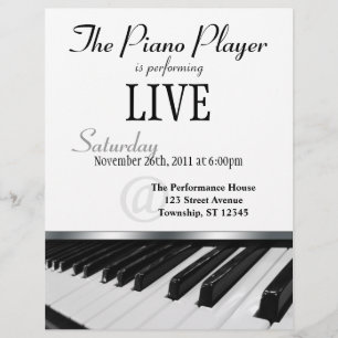 Flyer Invitación de rendimiento de teclas de piano de pe