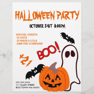 Flyer Invitación del evento de la fiesta de Halloween DJ