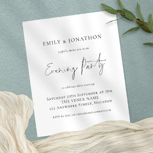 Flyer Invitación del Fiesta de la noche del Boda de scri