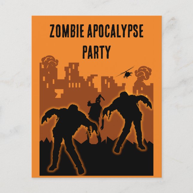 Flyer Invitación del Fiesta zombi apocalypse (Frente)